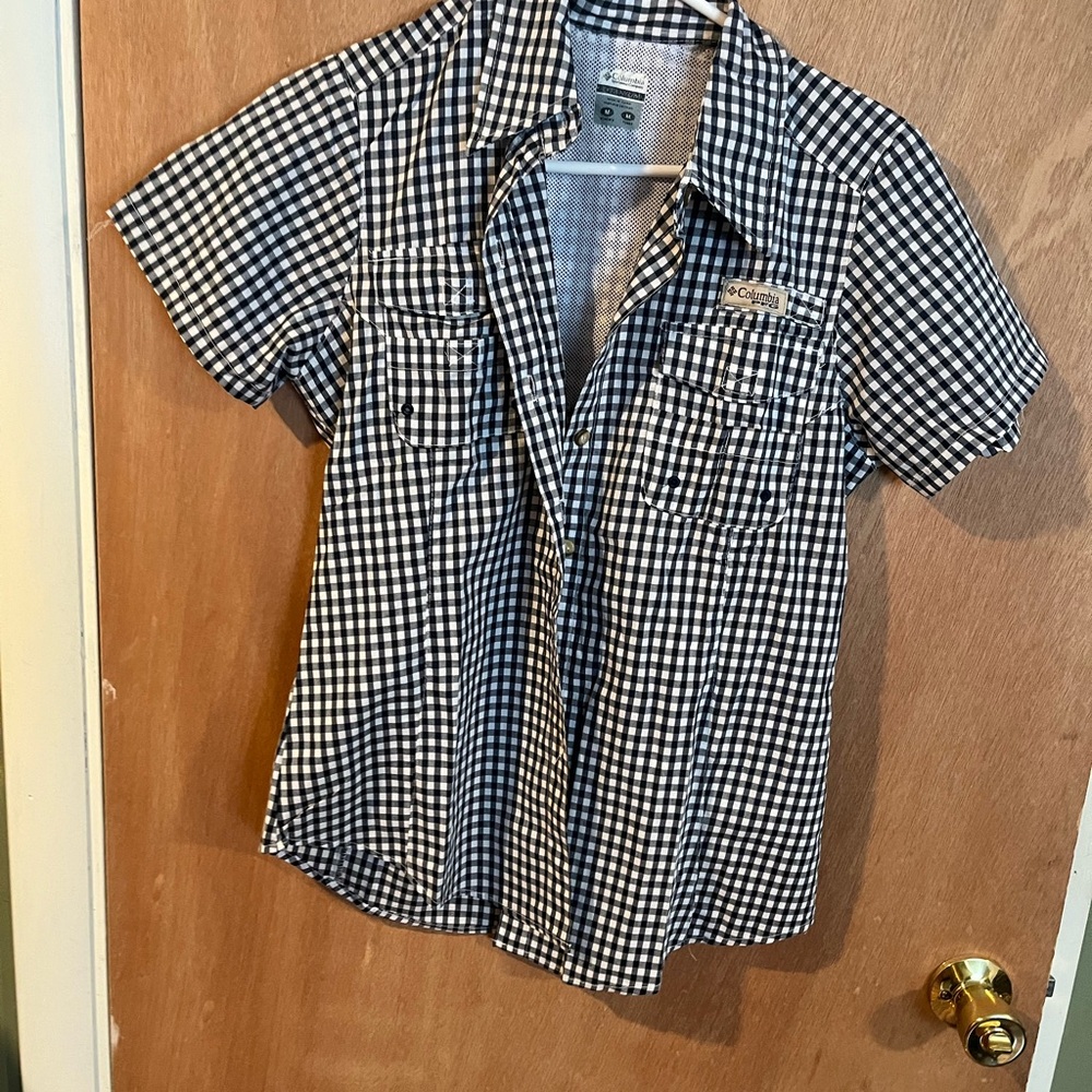 Columbia Women’s Navy Checkered Button Down Shirt